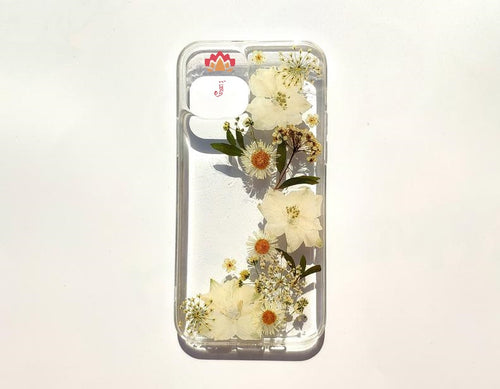 Genuine pressed dried real flower Samsung / iphone case - crystal clear case