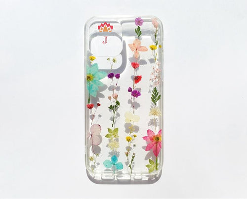 Genuine pressed dried real flower Samsung / iphone case - crystal clear case