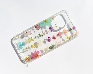 Genuine pressed dried real flower Samsung / iphone case - crystal clear case