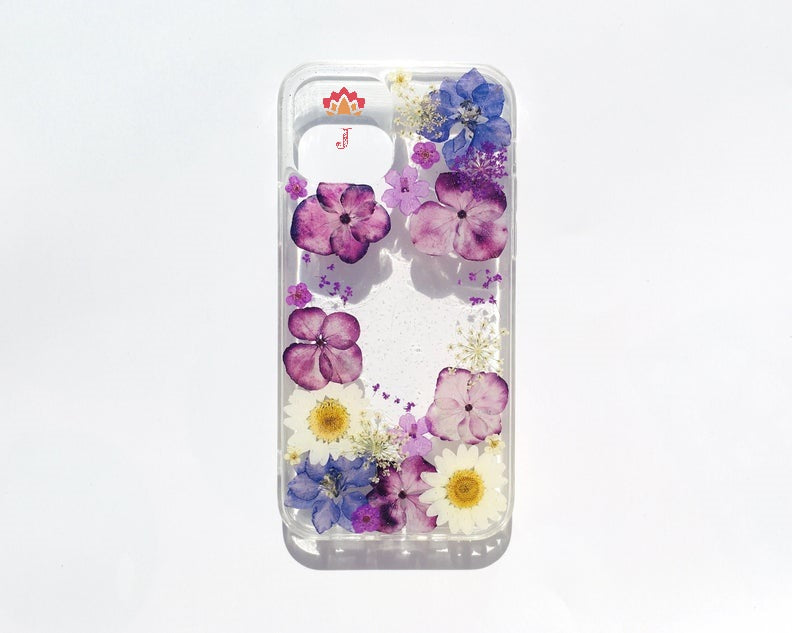 Genuine pressed dried real flower Samsung / iphone case - crystal clear case