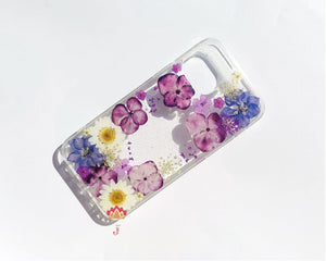 Genuine pressed dried real flower Samsung / iphone case - crystal clear case