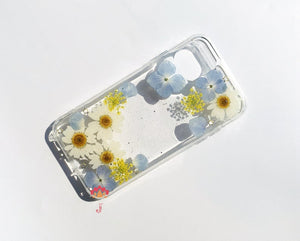 Genuine pressed dried real flower Samsung / iphone case - crystal clear case