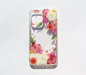 Genuine pressed dried real flower Samsung / iphone case - crystal clear case