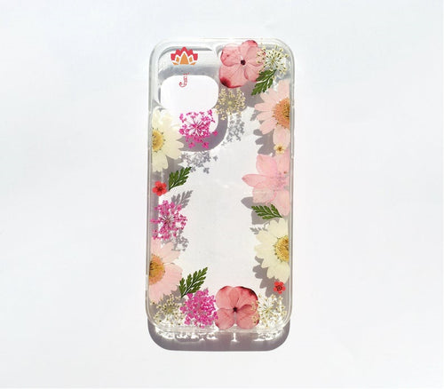 Genuine pressed dried real flower Samsung / iphone case - crystal clear case