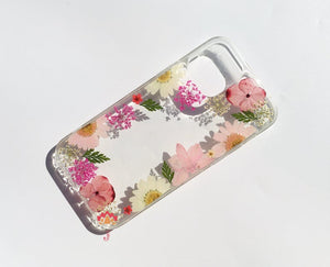 Genuine pressed dried real flower Samsung / iphone case - crystal clear case