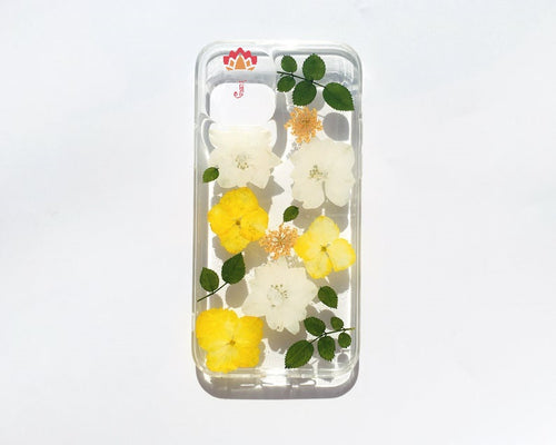 Genuine pressed dried real flower Samsung / iphone case - crystal clear case