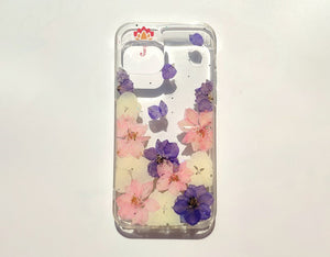 Genuine pressed dried real flower Samsung / iphone case - crystal clear case