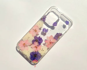 Genuine pressed dried real flower Samsung / iphone case - crystal clear case