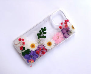 Genuine pressed dried real flower Samsung / iphone case - crystal clear case