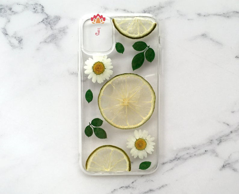 Genuine pressed dried real flower Samsung / iphone case - crystal clear case