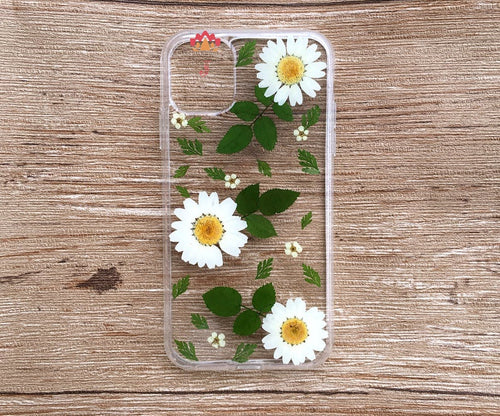 Genuine pressed dried real flower Samsung / iphone case - crystal clear case