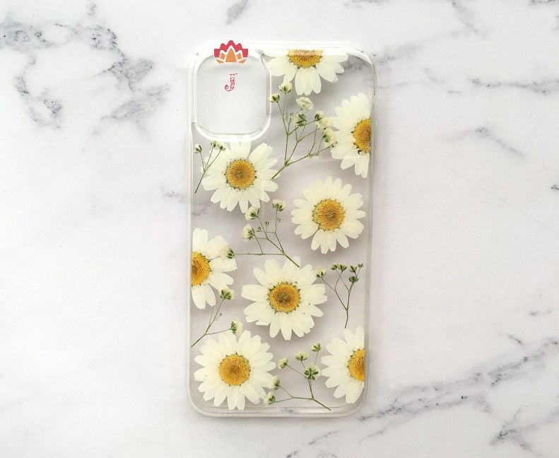 Genuine pressed dried real flower Samsung / iphone case - crystal clear case