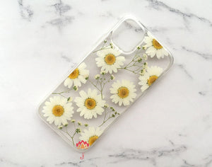 Genuine pressed dried real flower Samsung / iphone case - crystal clear case