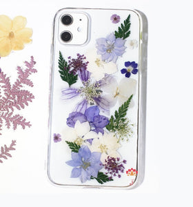 Genuine pressed dried real flower Samsung / iphone case - crystal clear case