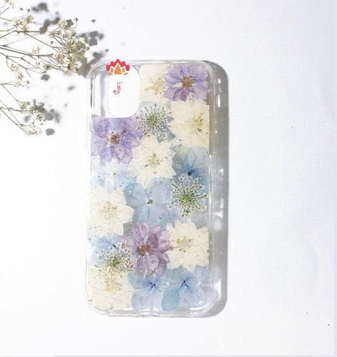 Genuine pressed dried real flower Samsung / iphone case - crystal clear case