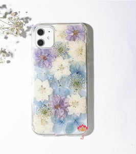 Genuine pressed dried real flower Samsung / iphone case - crystal clear case