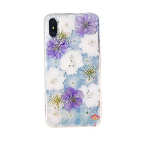 Genuine pressed dried real flower Samsung / iphone case - crystal clear case