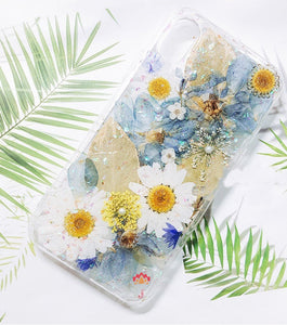 Genuine pressed dried real flower Samsung / iphone case - crystal clear case