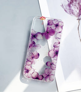 Genuine pressed dried real flower Samsung / iphone case - crystal clear case