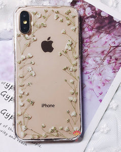 Genuine pressed dried real flower Samsung / iphone case - crystal clear case