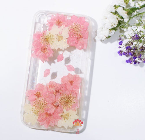 Genuine pressed dried real flower Samsung / iphone case - crystal clear case