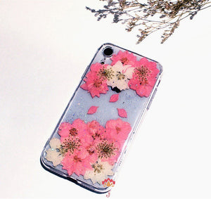 Genuine pressed dried real flower Samsung / iphone case - crystal clear case