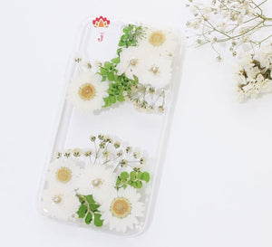 Genuine pressed dried real flower Samsung / iphone case - crystal clear case