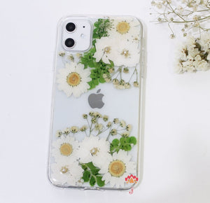 Genuine pressed dried real flower Samsung / iphone case - crystal clear case