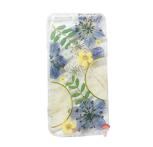 Genuine pressed dried real flower Samsung / iphone case - crystal clear case