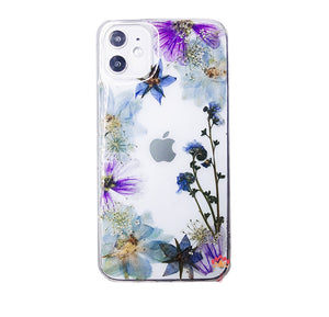 Genuine pressed dried real flower Samsung / iphone case - crystal clear case