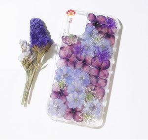 Genuine pressed dried real flower Samsung / iphone case - crystal clear case