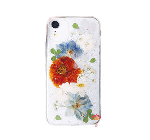 Genuine pressed dried real flower Samsung / iphone case - crystal clear case