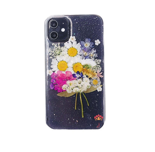 Genuine pressed dried real flower Samsung / iphone case - crystal clear case