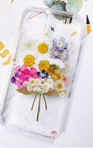 Genuine pressed dried real flower Samsung / iphone case - crystal clear case