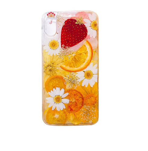 Genuine pressed dried real flower Samsung / iphone case - crystal clear case