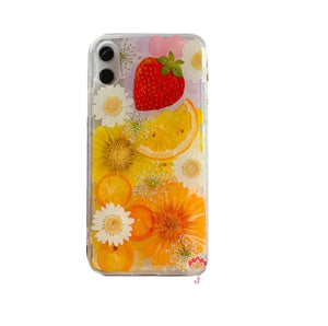 Genuine pressed dried real flower Samsung / iphone case - crystal clear case