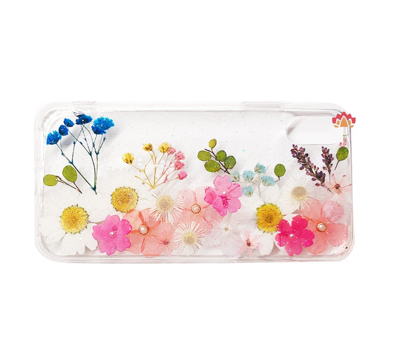 Genuine pressed dried real flower Samsung / iphone case - crystal clear case