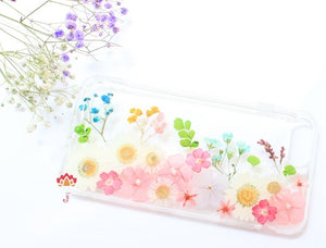 Genuine pressed dried real flower Samsung / iphone case - crystal clear case