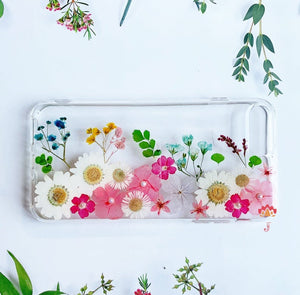 Genuine pressed dried real flower Samsung / iphone case - crystal clear case