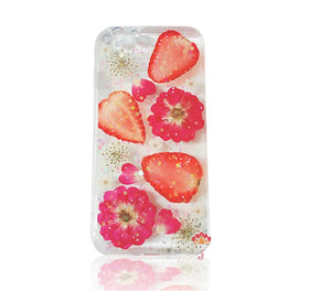 Genuine pressed dried real flower Samsung / iphone case - crystal clear case