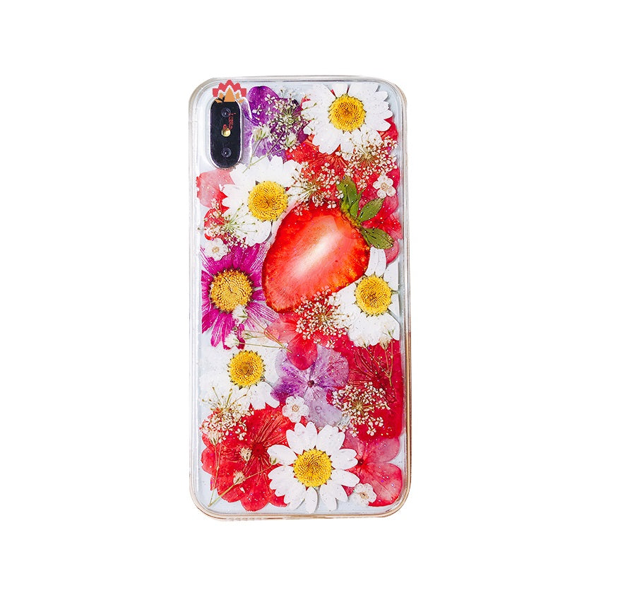 Genuine pressed dried real flower Samsung / iphone case - crystal clear case