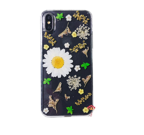 Genuine pressed dried real flower Samsung / iphone case - crystal clear case