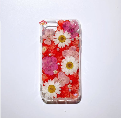 Genuine pressed dried real flower Samsung / iphone case - crystal clear case