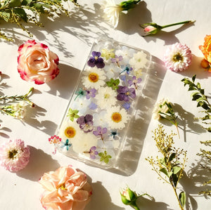 Genuine pressed dried real flower Samsung / iphone case - crystal clear case