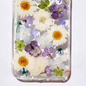 Genuine pressed dried real flower Samsung / iphone case - crystal clear case