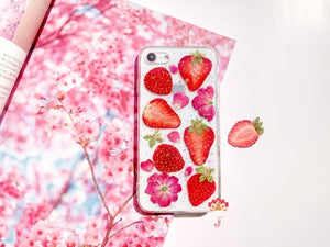 Genuine pressed dried real flower Samsung / iphone case - crystal clear case