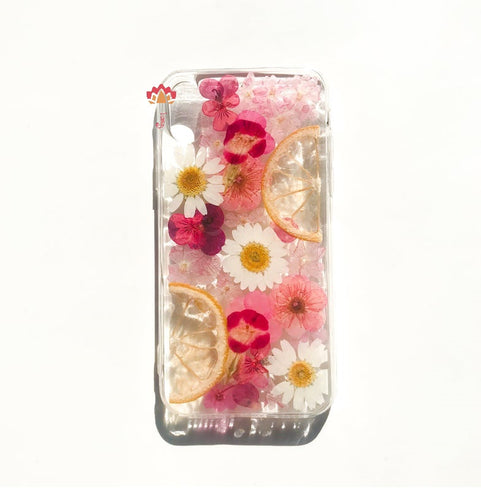 Genuine pressed dried real flower Samsung / iphone case - crystal clear case