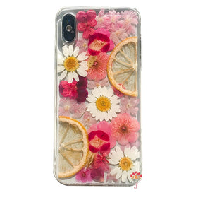 Genuine pressed dried real flower Samsung / iphone case - crystal clear case