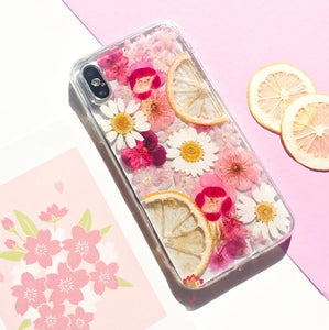 Genuine pressed dried real flower Samsung / iphone case - crystal clear case