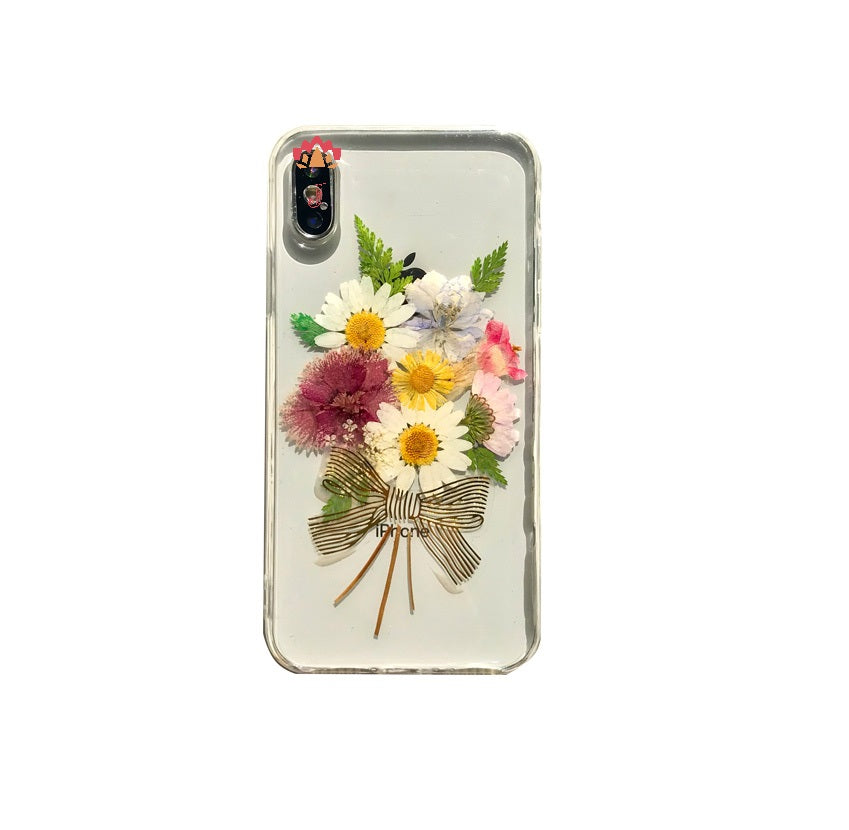 Genuine pressed dried real flower Samsung / iphone case - crystal clear case